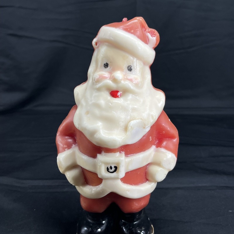 Set of 7 Vintage Hand Dipped Santas Deer Novelty Holiday Candles gallery
