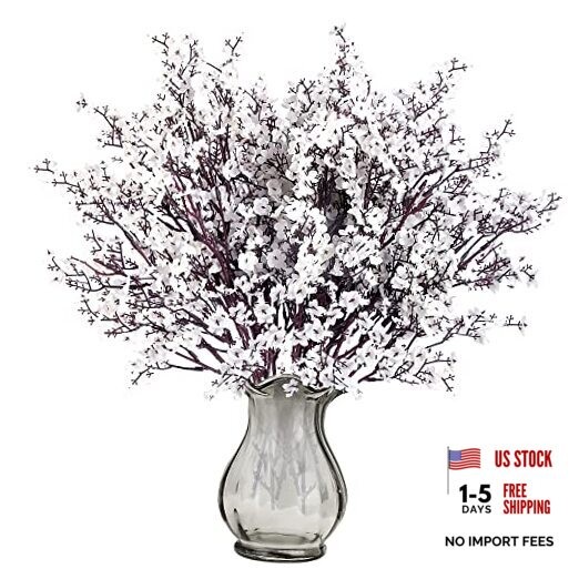 6 Pcs Babys Breath Artificial Flowers Gypsophila Bouquets Bulk Real 6Pcs White