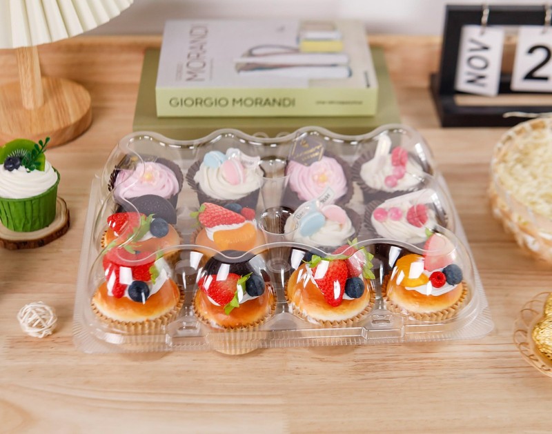 12 Count Cupcake Containers 12 Pack Cupcake Holders Plastic Stackable Cupcake... gallery