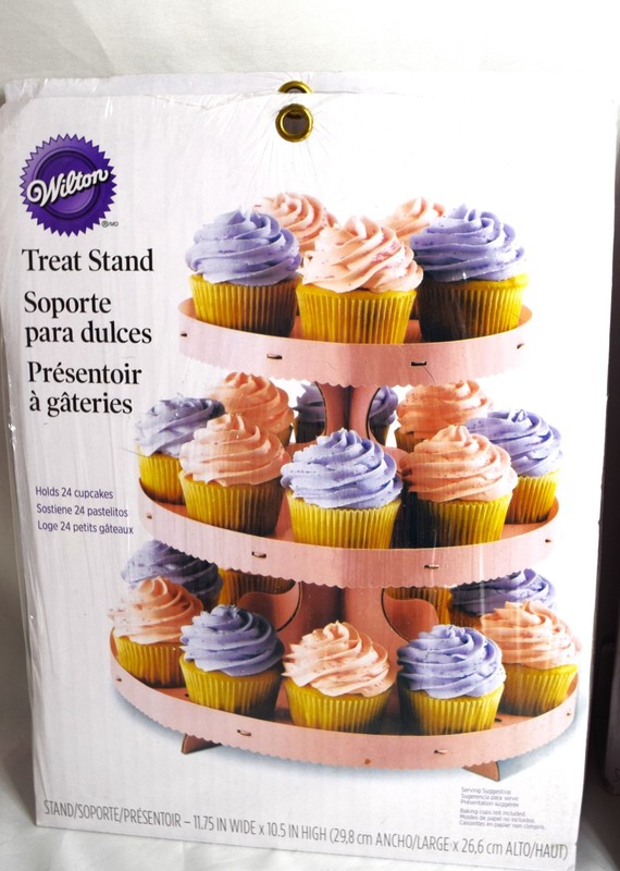 Wilton 3-Tier Cardboard Cupcake Stand, Pink (Holds 24 Standard Cupcakes) – NEW