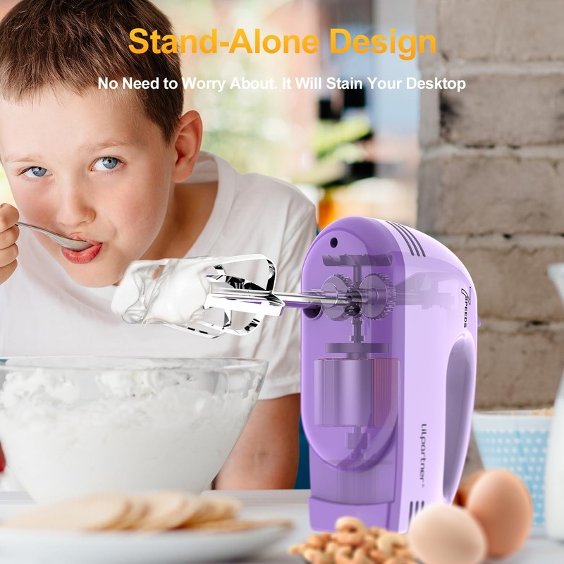Hand Mixer Electric, Ultra Power Kitchen Hand Mixer With 7-Speed & 5 Stainles... gallery