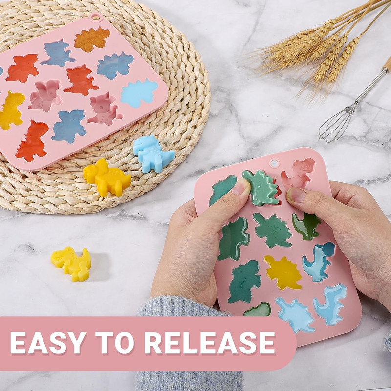 Chocolate Molds Silicone, 2pcs Mini Cute Dinosaurs Candy Ice Cube Making Silicon gallery
