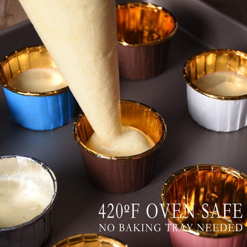 3.5 Ounce Disposable Muffin Cups 50 Pack, Foil Cupcake Liners, , White gallery