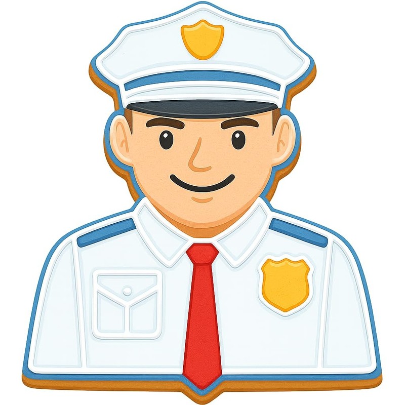 Police Officer Cookie Cutter & Stamp Set - 4x3.76", Law Enforcement Uniform D... gallery