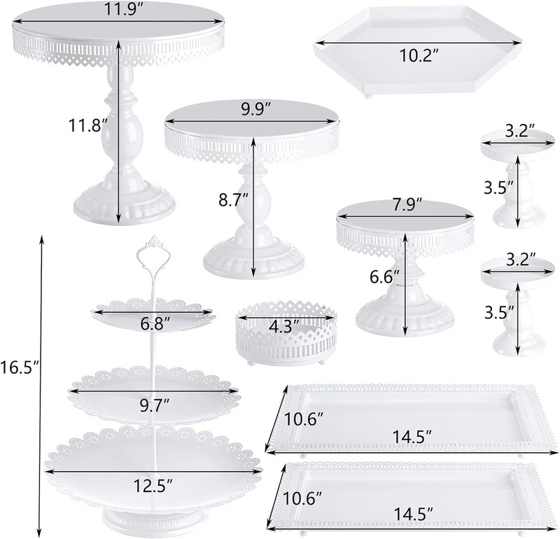 10-Set Cake Stands Metal Cupcake Stand Set W/ Multiple Combination Styles gallery