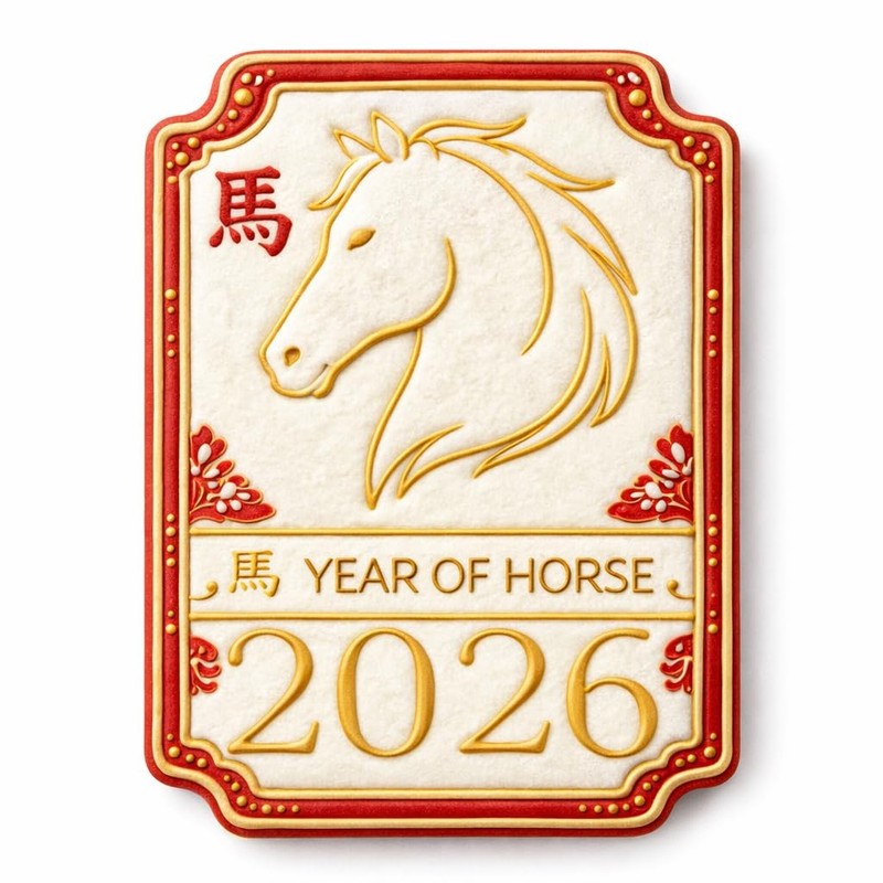 Chinese New Year Year of the Horse Plaque Cookie Cutter & Stamp - 4x3" Kitchen E gallery