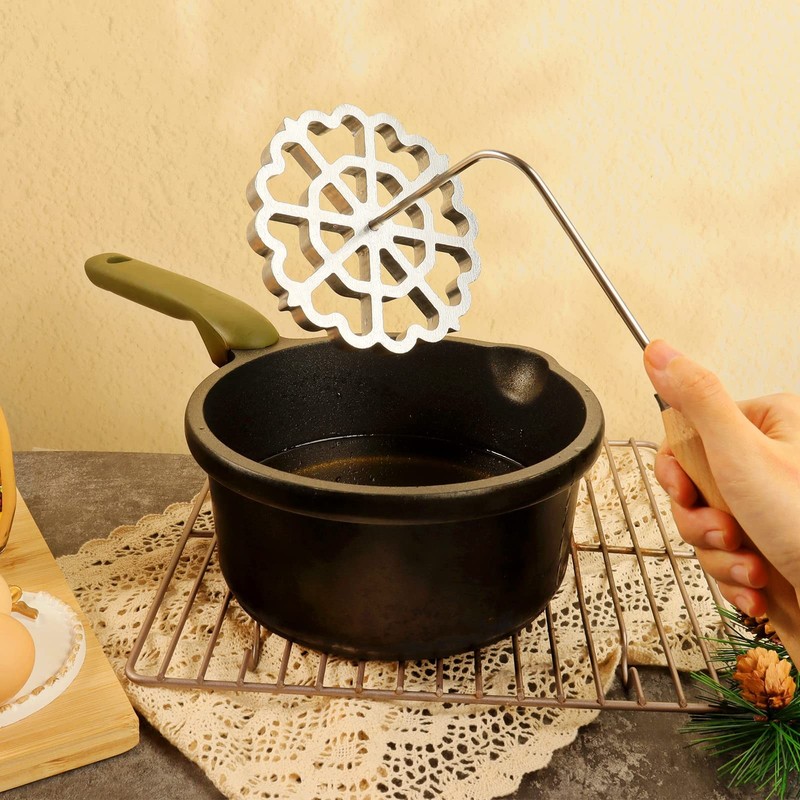 Bunuelos Mold Rosette Iron Molds Set with Wooden Handle, Lotus Flower Bunuelo... gallery