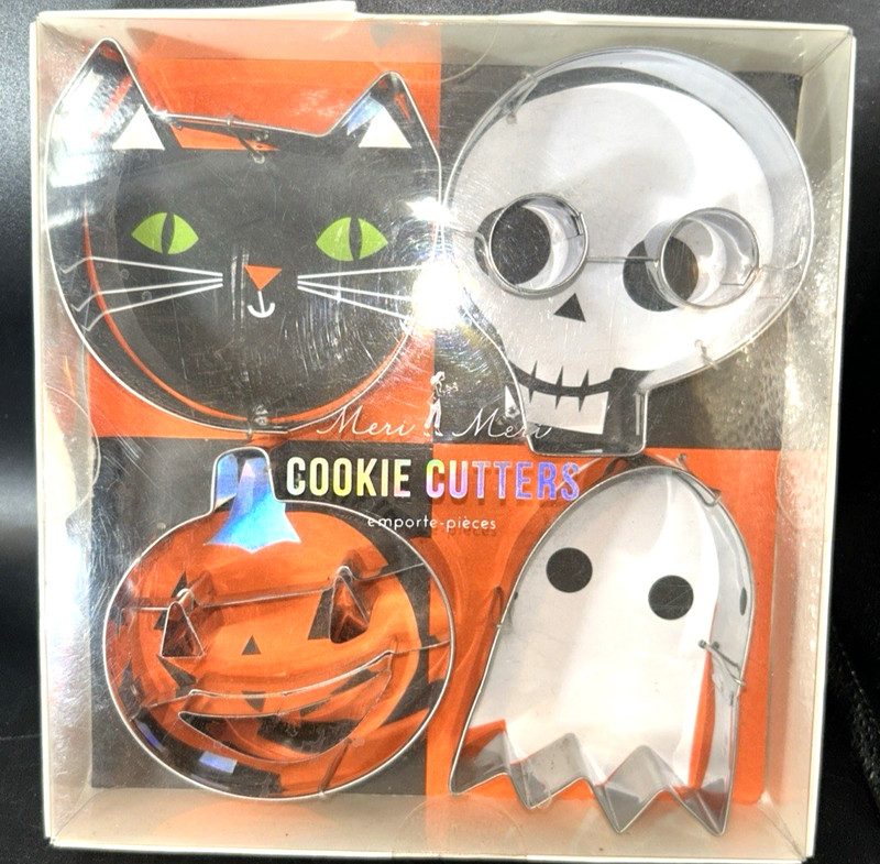 Meri Meri Boxed Set of 4 Halloween Cookie Cutters Never Opened Stainless Steel gallery
