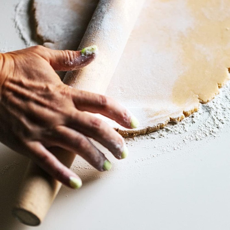 French Rolling Pin for Baking Pasta Pizza Bread, Natural Beech Wood Dough Roller gallery