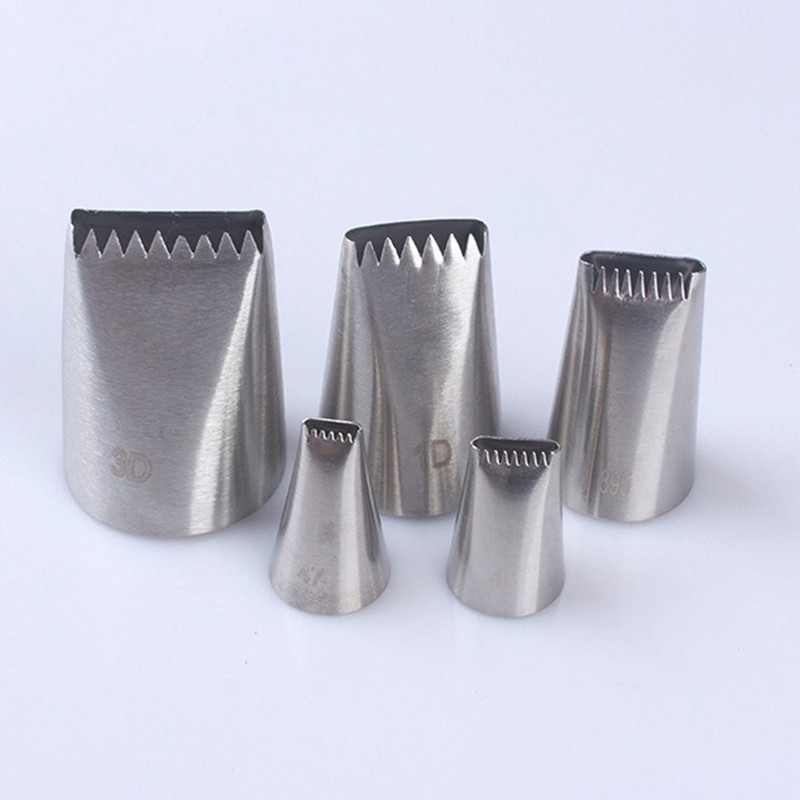 5 Pcs/Set Cream Icing Piping Nozzle Tip Pastry Cakes Cookies Decorating