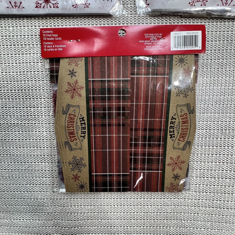 3 Pks Of 18 Cookie ~ Goodie Treat Bags 6.5”x 5.75” & 18 Header Cards Snowflakes gallery