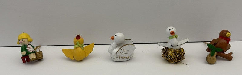 Cake/Cupcake Toppers for Spring/Easter/Shower/Birthday made of wood-Lot of 5
