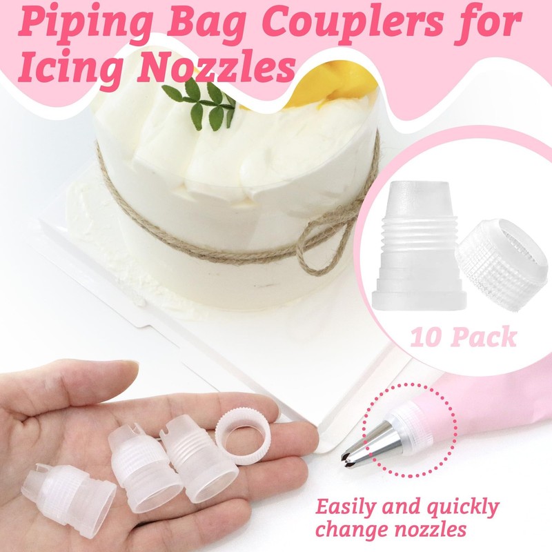 Piping Bag Couplers 10 PCS Small Transparent Plastic For Icing Nozzle Tips gallery