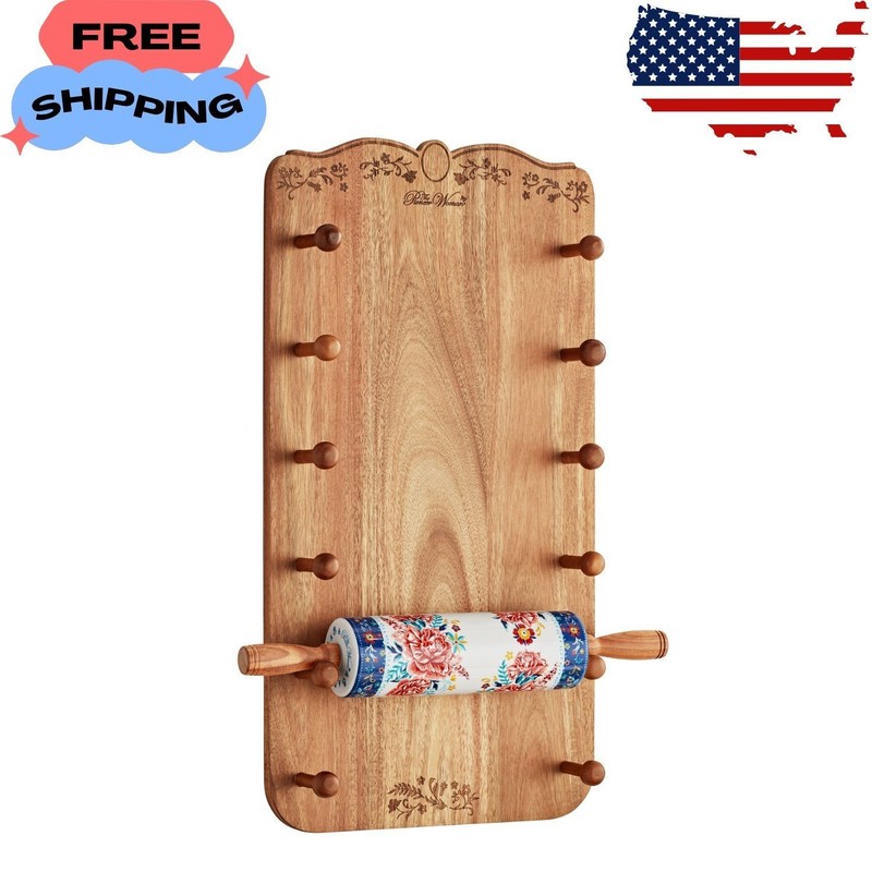 17.7” Non-Stick Ceramic Rolling Pin for Baking with Holder