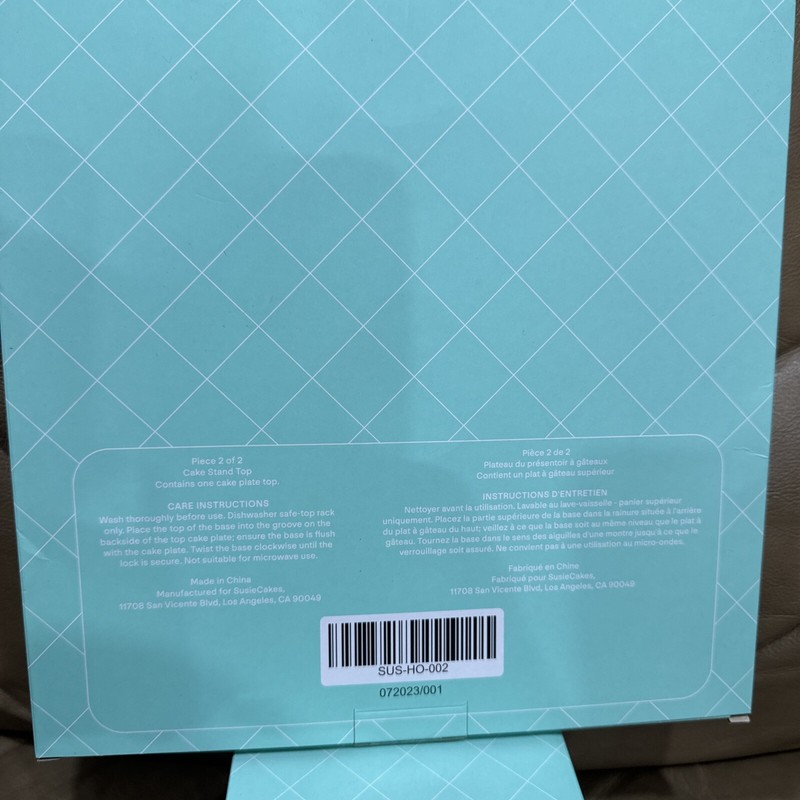 NEW, Susie Cakes Cake Stand, Limited Edition, Aqua, 2 Piece, Dishwasher Safe gallery