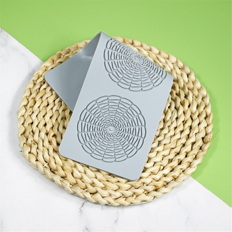 Fondant Impression Mats Pastry Moulds 3 Cavity Hollow Round Net Lace Mat gallery
