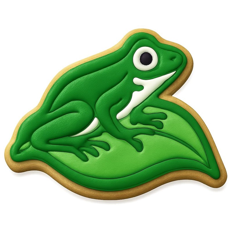 Tree Frog on a Leaf Cookie Cutter & Stamp - 4x3 Fun Kitchen Baking gallery