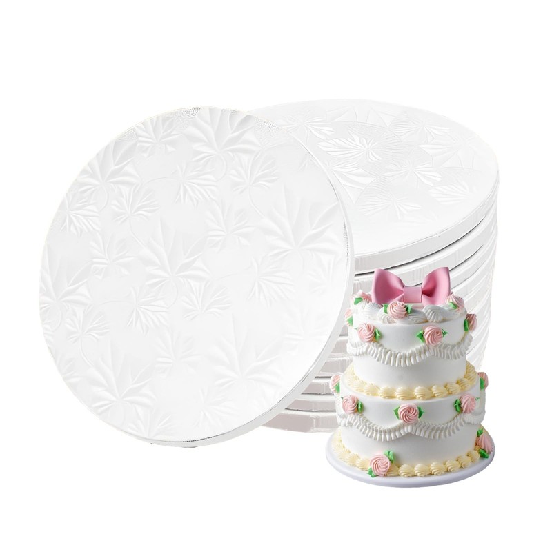 10 PCS 12 Inch Round Cake Drums 1/2 Inch Thick White Corrugated Boards Base