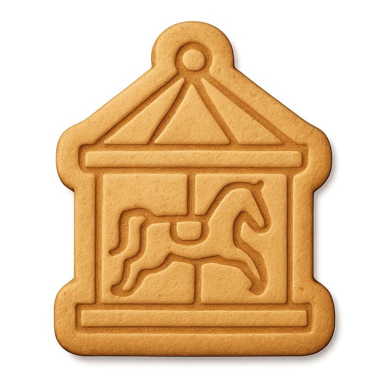 Modern Merry Go Round Cookie Cutter & Stamp, Fondant & Clay – 4×3.5