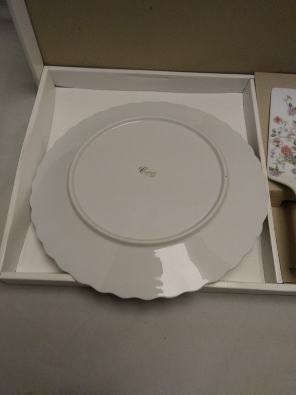 Cake Plate And Server Set Floral Design gallery