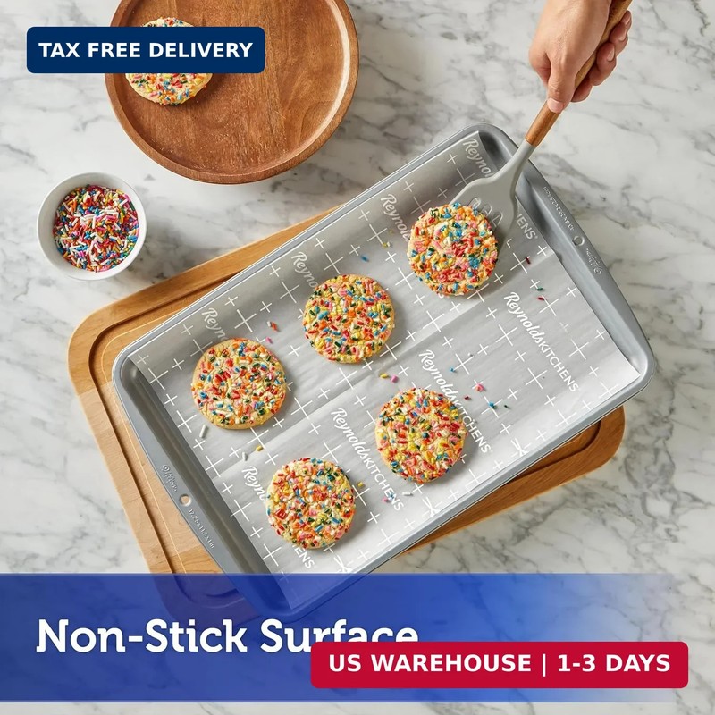 Reynolds Kitchens Cookie Baking Sheets, Pre-Cut Parchment Paper, 25 Count per Pa gallery
