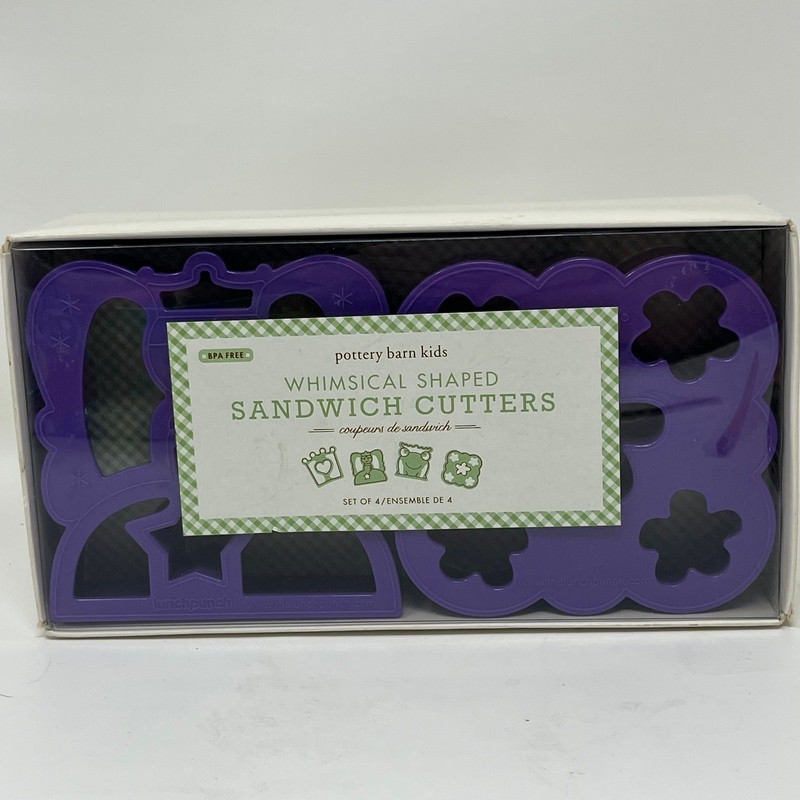 Pottery Barn Kids Whimsical Sandwich Cutters Set of 4 Lunch Punch BPA Free NEW
