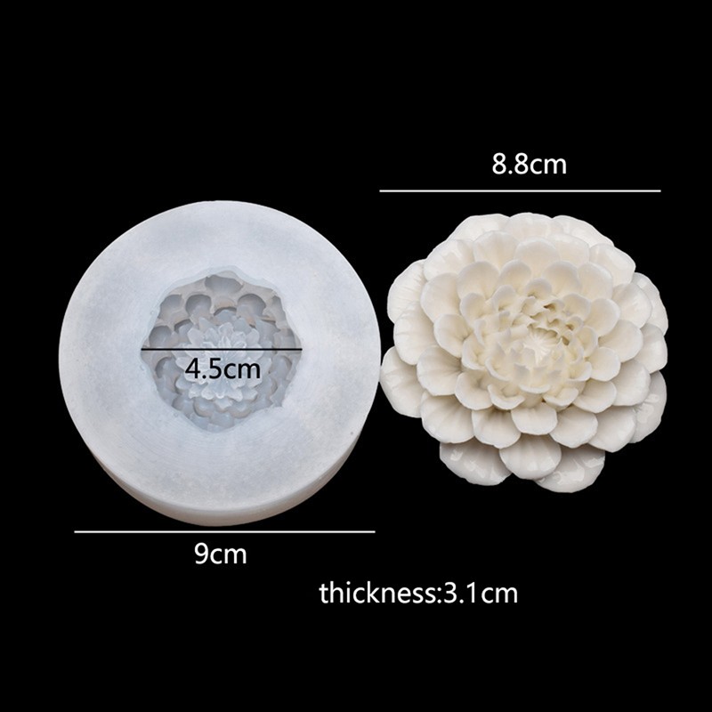 1Pc 8.8Cm 3D Peony Flower Silicone Mold Cake Mold Wedding Decorating To.82