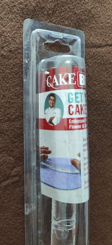 Cake Boss Embossed Fondant Rolling Pin Flower And Dot Pattern