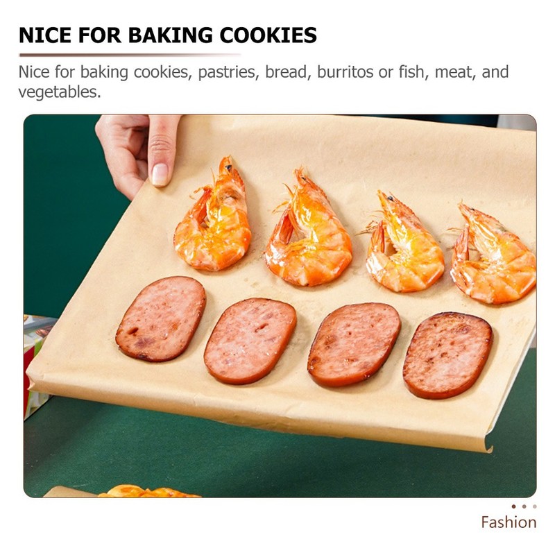 Thickened Khaki Parchment Paper Roll for Baking Cookies Bread and Grill Pan Use gallery