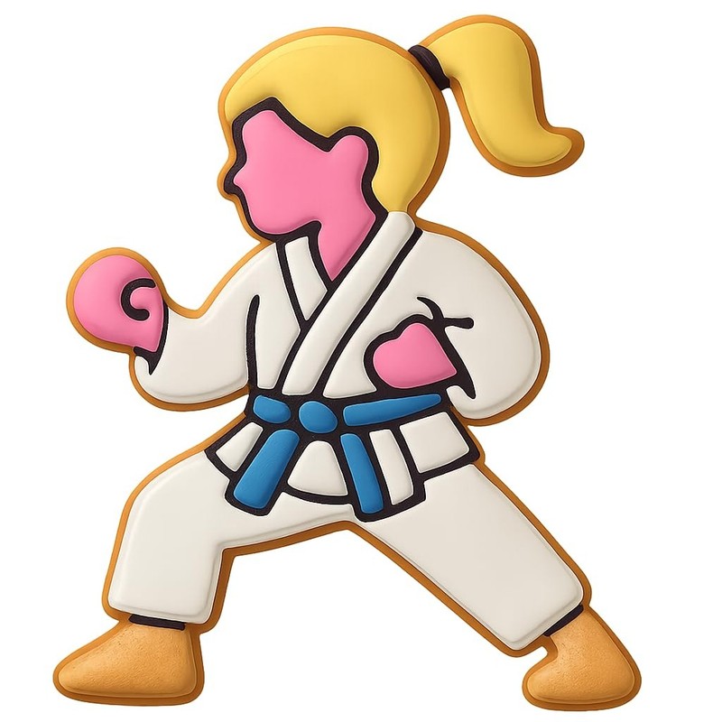 Karate Girl in Ready Stance Cookie Cutter & Stamp, Fondant & Clay - 4x3 gallery