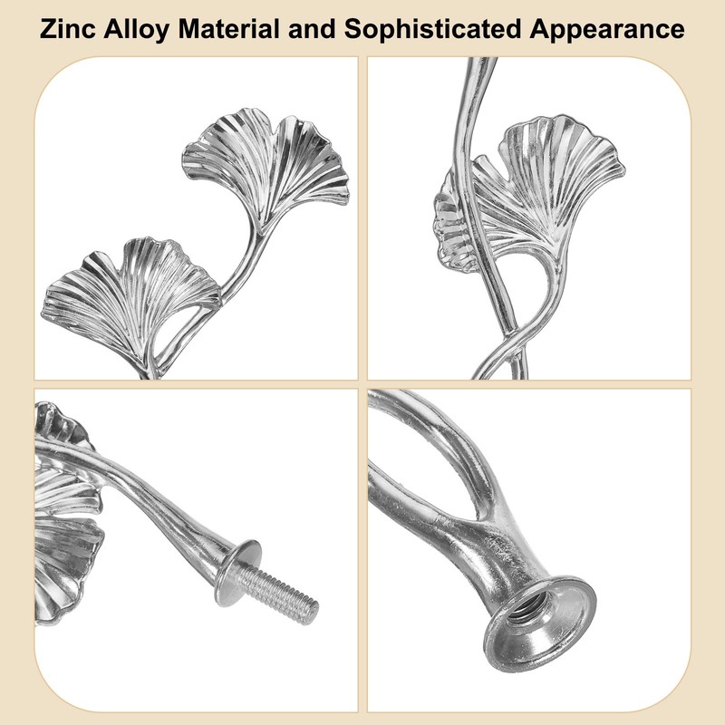 2 Tiers Cake Tray Stand Handle Metal Holder for Cake Plate, Silver (Flower) gallery