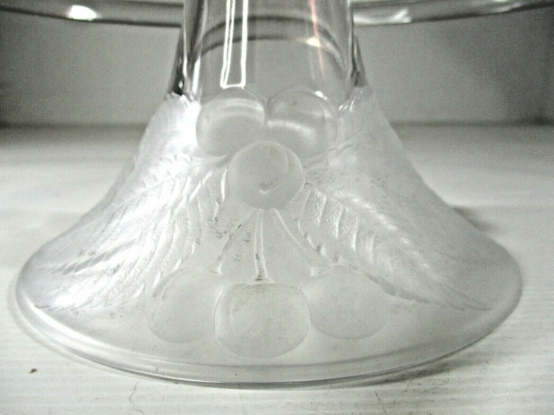 Glass Cake Dip Stand Embossed Cherries Dip/Stand Section & Handles Diameter 29cm gallery