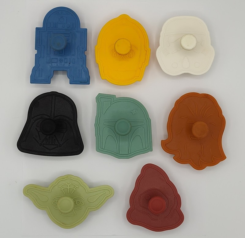 Set of 8 Williams Sonoma Star Wars Cookie Cutter Press Droids Vader Yoda Jawa gallery