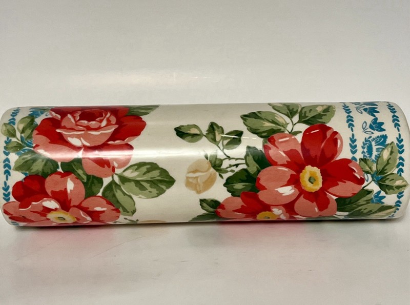 PIONEER WOMAN Vintage Floral Ceramic Rolling Pin w/ Wood Handles gallery