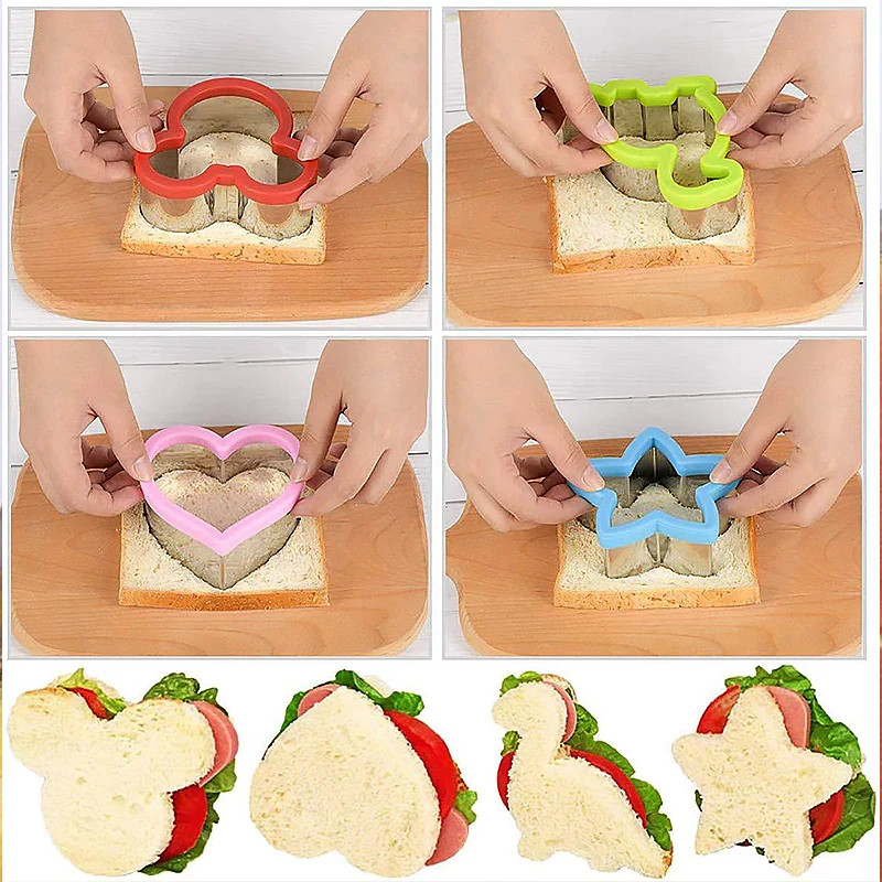Sandwich Cutters Set for Children Food Cookies Bread Mold Maker Fruit and Vegeta gallery