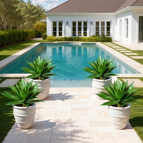 Fake Plants, 2 Pcs 28" Agave Artificial Plants Outdoor UV 28 Inches Green-1 gallery