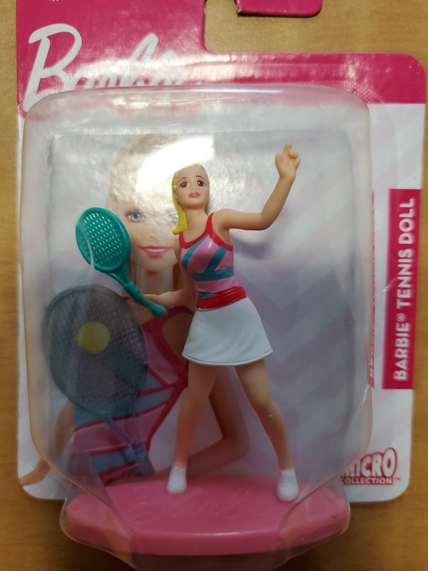 Barbie Doll Cake Toppers SET OF 4 BASKETBALL, BASEBALL, TENNIS, Soccer 3" Figure gallery