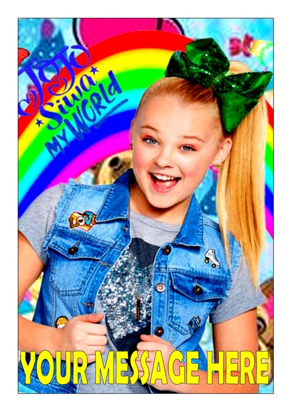 JOJO Siwa BIRTHDAY PERSONALISED CAKE TOPPER A4 EDIBLE ICED/ ICING