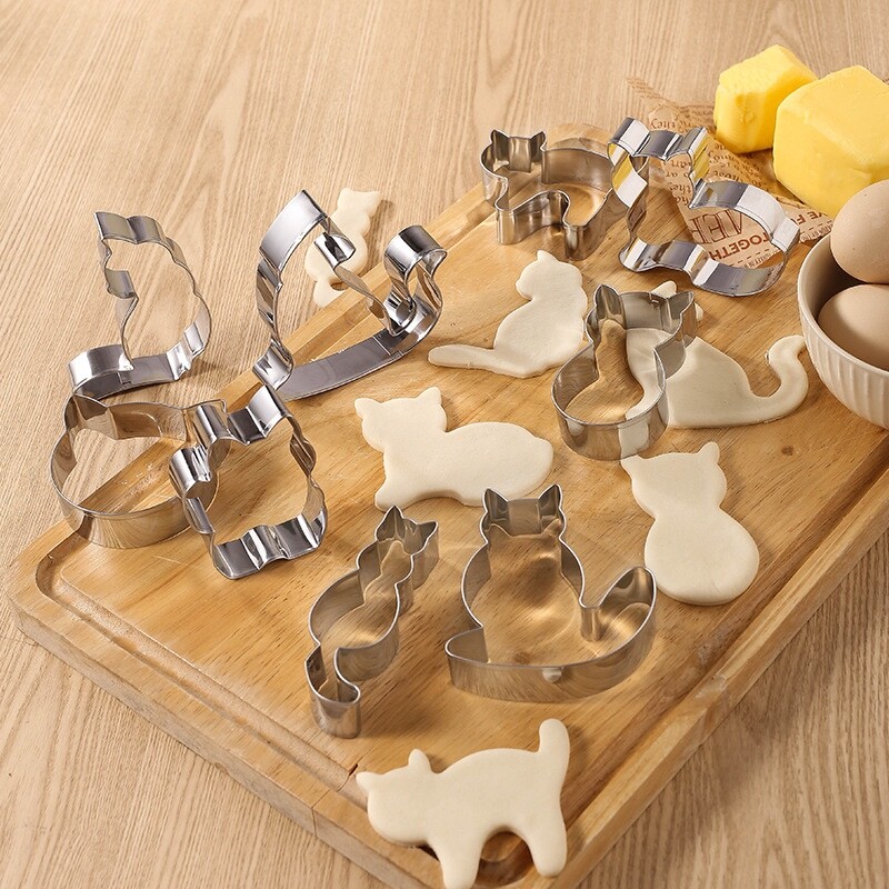 9pcs cat Shape Pastry Cutters Cake Cookie Biscuit Cutter Set DIY Baking Mold gallery