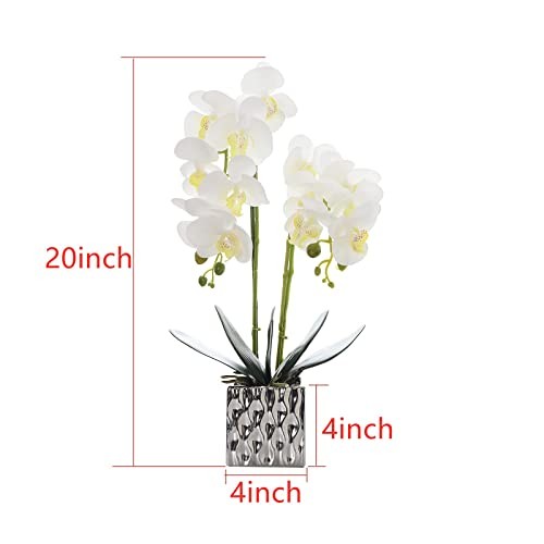 Artificial Orchid, Silver Vases, Home Decoration Flower Arrangements, Faux gallery