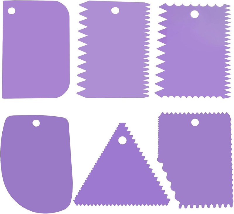 6pcs Cake Scraper Decorating Comb and Icing Smoother Reusable Bread Cream Pizza