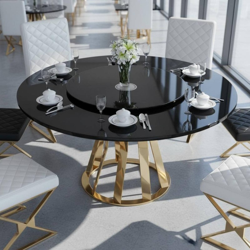 Aluminum Turntable Bearing Circle Non-Slip Rubber Feet Dining Table Turntable gallery