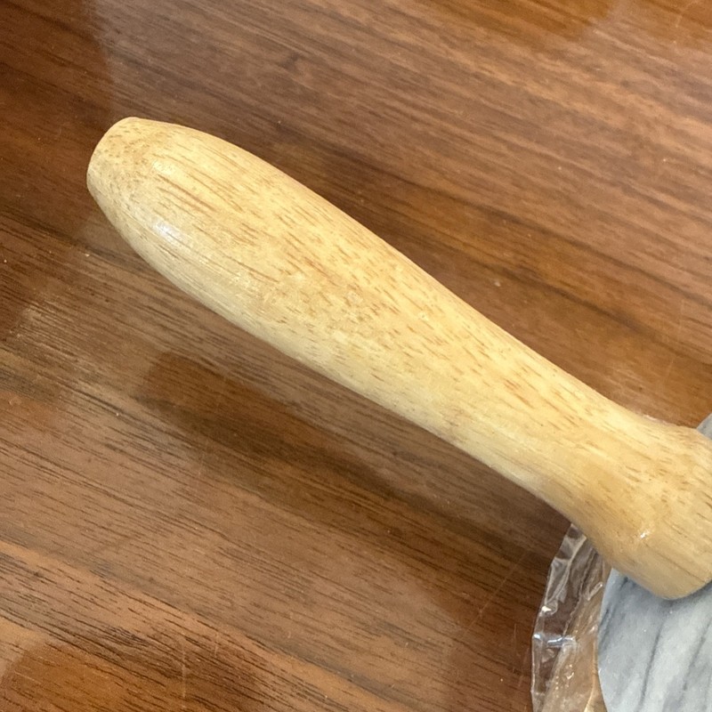 10" Marble Grey/White Rolling Pin with Wooden Handles 18” + Holder Base D4 gallery