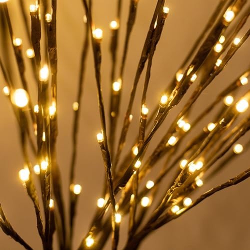 3 Pack Lighted Branches for Vase - Artificial Brown Twig Lights - 29IN 60 LED gallery