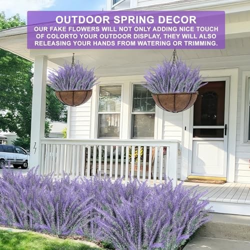 Artificial Lavender Flowers for Outdoors Summer 20 Bundles Gray Purple gallery