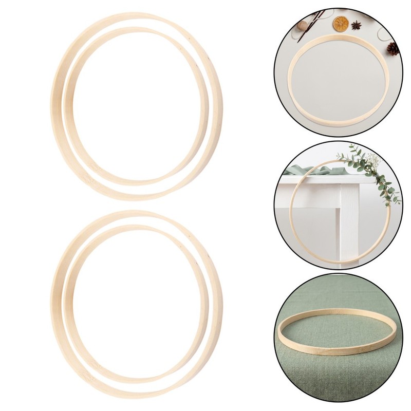 10pcs Bamboo Wreath Hoop: Dream Catcher Rings – 9.8in and 11.8in Macrame Floral