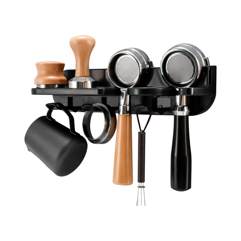Espresso Tamper Holder Station Laelr Wall Mounted Coffee 54-58 mm, black