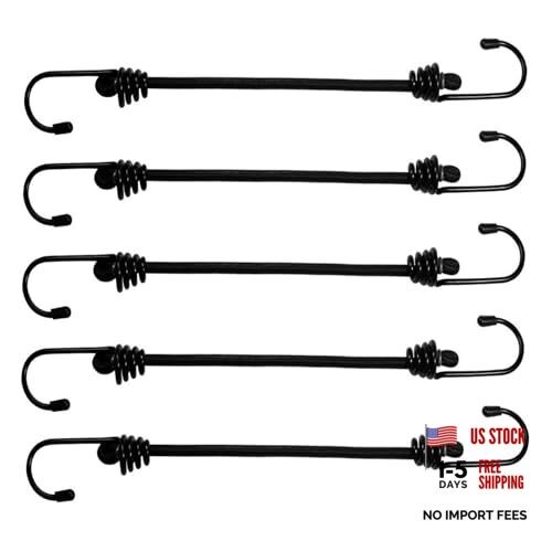 Garloy 27″ Bungee Cords Heavy Duty Outdoor by Garloy – Black 6MM – 5 Pack