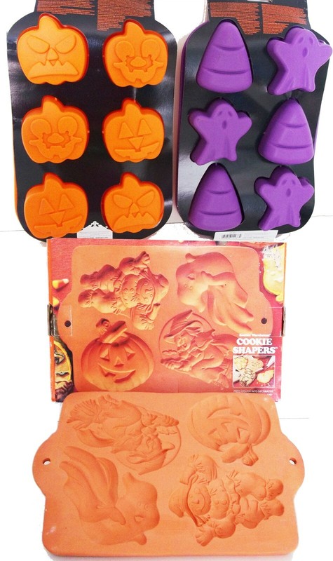 NEW~HALLOWEEN~2 WILTON SILICONE MOLDS~BOSTON WAREHOUSE TERRA COTTA COOKIE SHAPER