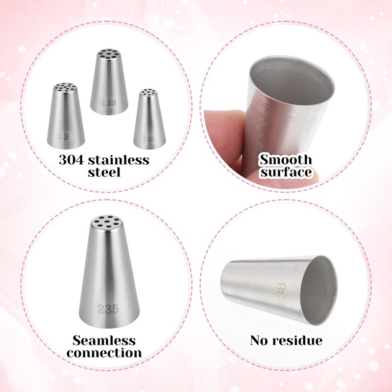 3 PCS Grass Piping Tips Stainless Steel Icing Nozzle for Cake Decorating gallery
